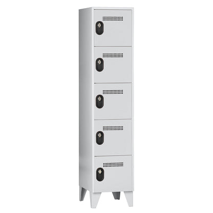 Köln 5-fold compartment locker, 1 compartment, light grey, 400 mm.