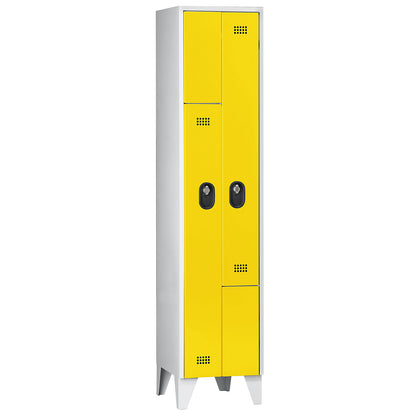 Köln Z locker, 1 compartment, W 400 mm, body / door colour light grey / zinc yellow.