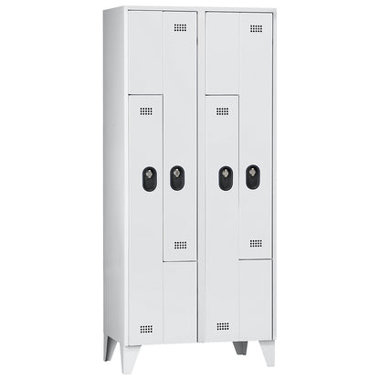 Köln Z locker, 2 compartments, W 800 mm, body / door colour light grey / light grey.