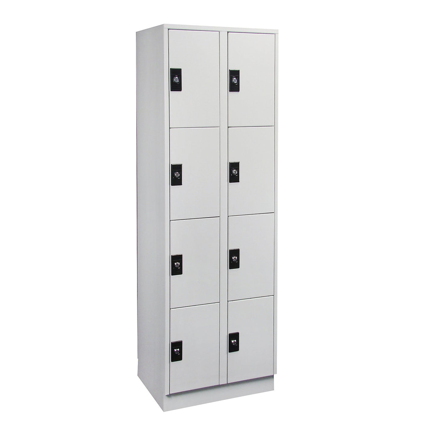 Stuttgart 4-fold compartment locker, 2 compartments, W 600 mm, light grey / light grey.