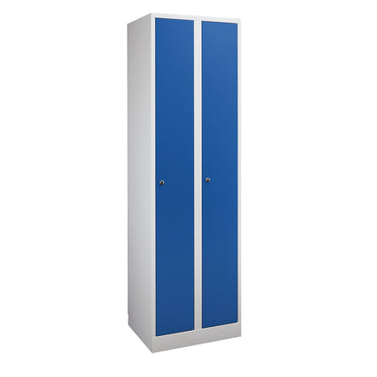 Komfort locker, 2 compartments, light grey / gentian blue, width 800 mm.