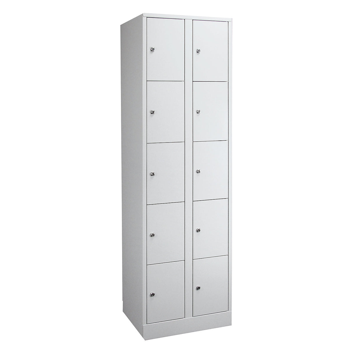 Komfort 5-fold compartment locker, 2 compartments, light grey, width 800 mm.