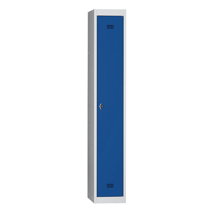 Hamburg locker, 1 compartment, width 300 mm, standard unit, light grey / gentian blue.