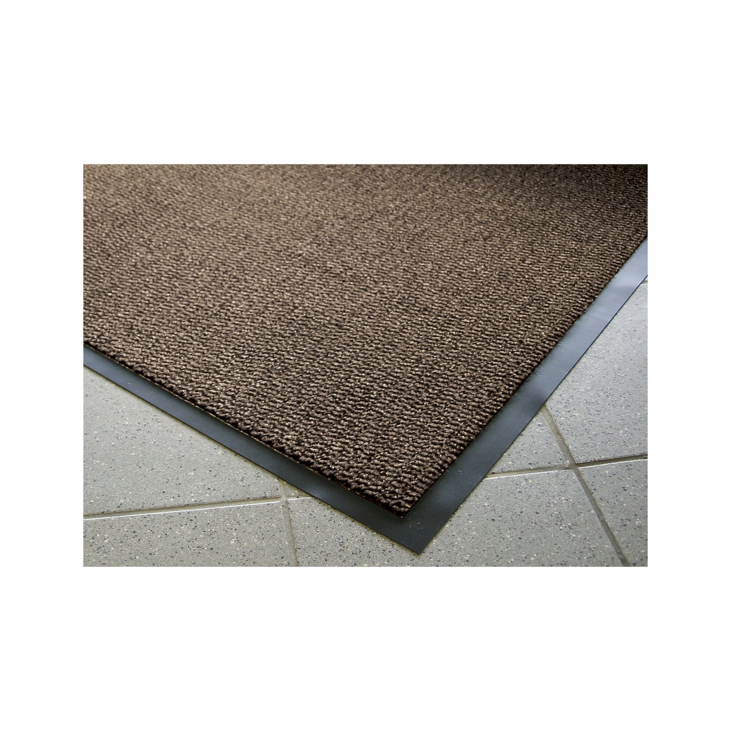 Entrance matting for indoor use, polypropylene pile, LxW 900 x 600 mm, pack of 2, black / brown.