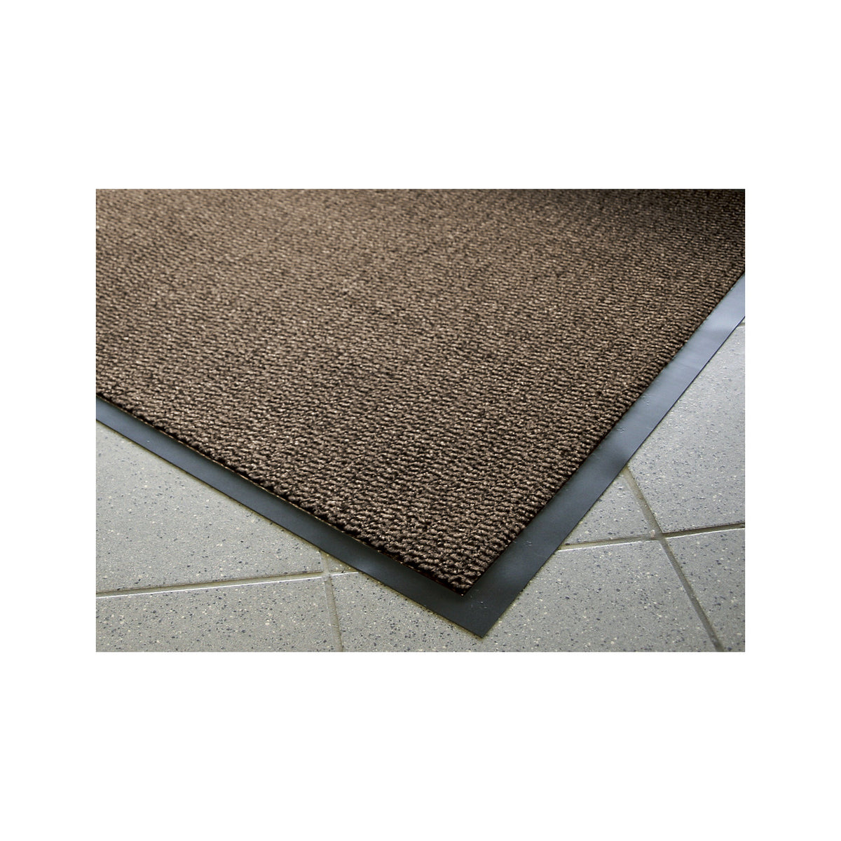 Entrance matting for indoor use, polypropylene pile, width 1200 mm, sold by the metre, black / brown.