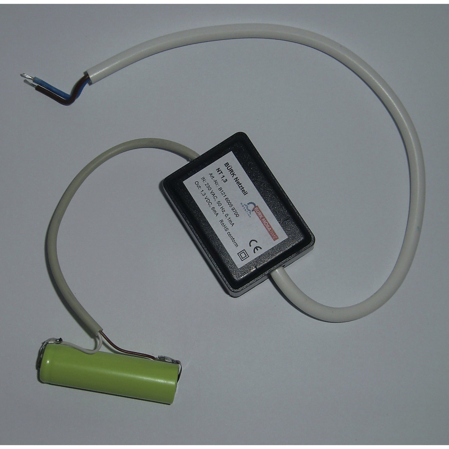 Power supply, for clocks with Ø 400 mm, for 230 V, 50 Hz connection.