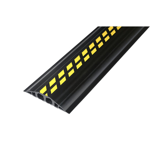PVC cable duct, LxWxH 1500 x 200 x 35 mm, black / yellow.