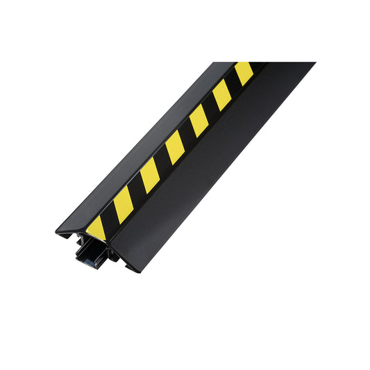 Aluminium cable duct, LxWxH 2000 x 80 x 20 mm, black / yellow, pack of 1.