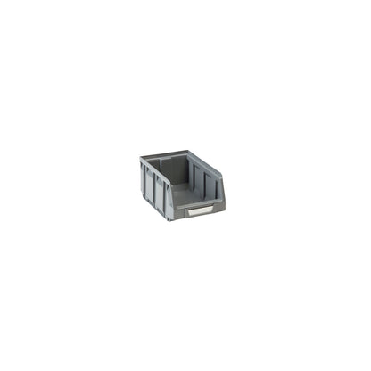 Open fronted storage bin made of polyethylene, LxWxH 165 x 105 x 82 mm, grey, pack of 48.