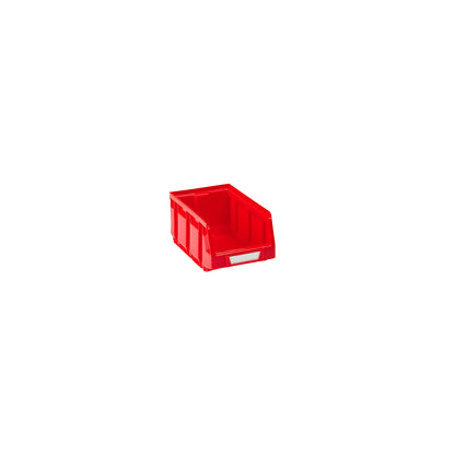 Open fronted storage bin made of polyethylene, LxWxH 165 x 105 x 82 mm, red, pack of 48.