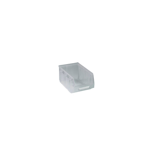 Open fronted storage bin made of polyethylene, LxWxH 165 x 105 x 82 mm, transparent, pack of 48.