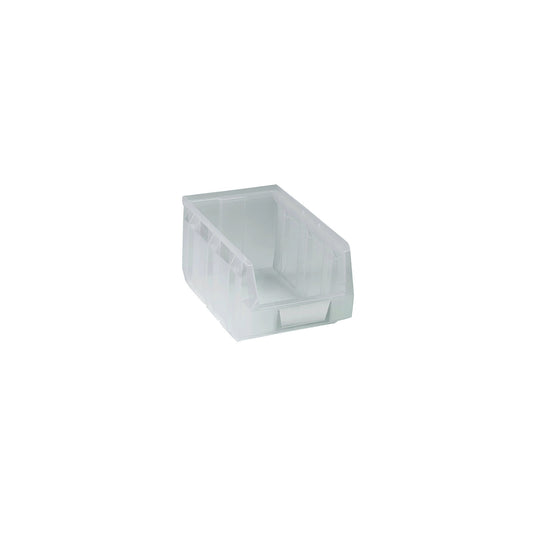 Open fronted storage bin made of polyethylene, LxWxH 234 x 144 x 123 mm, transparent, pack of 38.