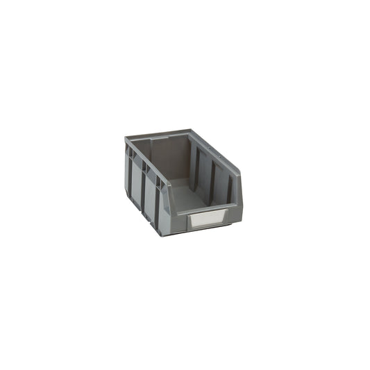 Open fronted storage bin made of polyethylene, LxWxH 234 x 144 x 123 mm, grey, pack of 38.