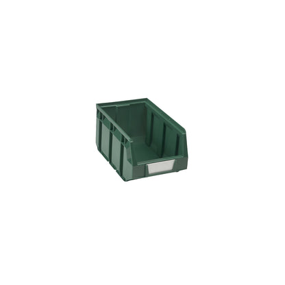 Open fronted storage bin made of polyethylene, LxWxH 234 x 144 x 123 mm, green, pack of 38.