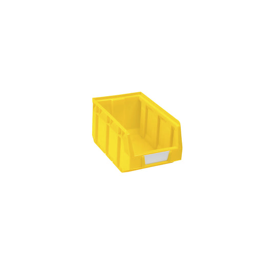 Open fronted storage bin made of polyethylene, LxWxH 234 x 144 x 123 mm, yellow, pack of 38.