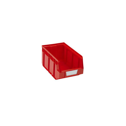 Open fronted storage bin made of polyethylene, LxWxH 234 x 144 x 123 mm, red, pack of 38.