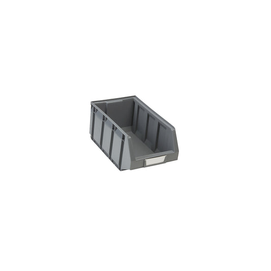 Open fronted storage bin made of polyethylene, LxWxH 342 x 204 x 164 mm, grey, pack of 24.