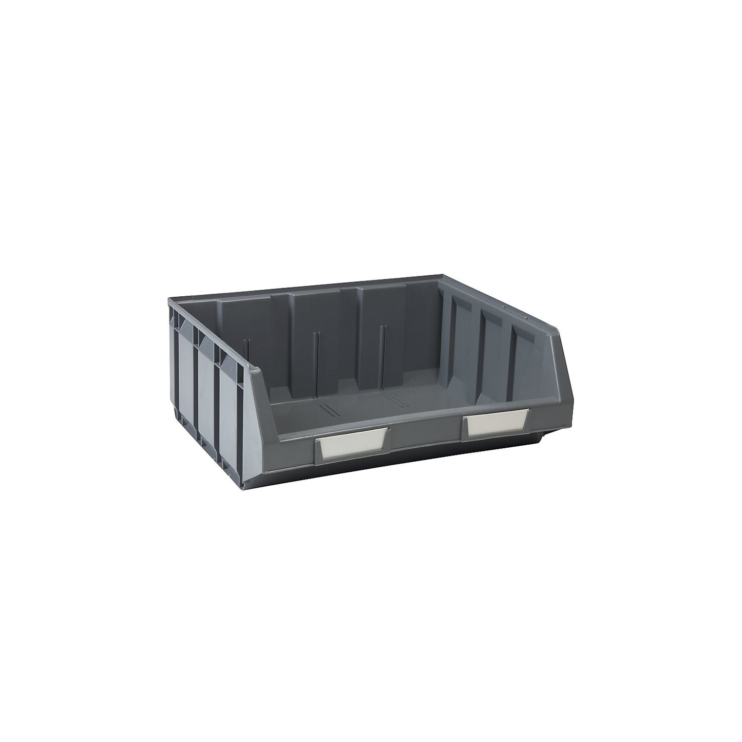 Open fronted storage bin made of polyethylene, LxWxH 344 x 408 x 164 mm, grey, pack of 8.