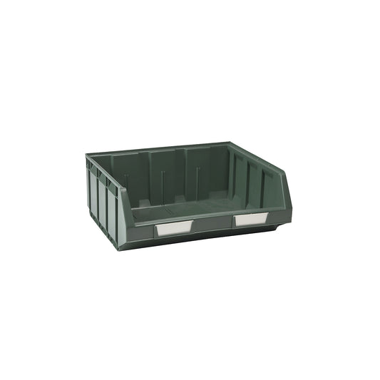 Open fronted storage bin made of polyethylene, LxWxH 344 x 408 x 164 mm, green, pack of 8.
