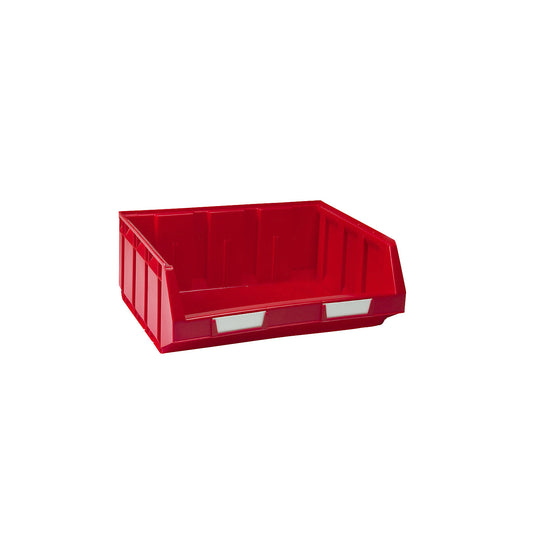 Open fronted storage bin made of polyethylene, LxWxH 344 x 408 x 164 mm, red, pack of 8.