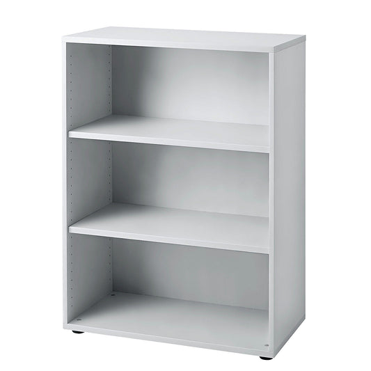 Office shelf unit, 2 shelves, HxWxD 1100 x 800 x 400 mm, light grey.