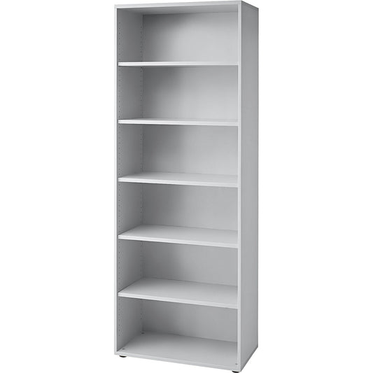 Office shelf unit, 5 shelves, HxWxD 2156 x 800 x 400 mm, light grey.