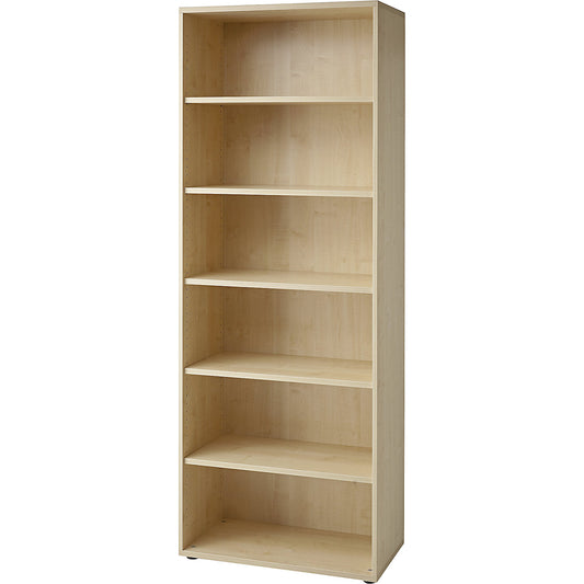 Office shelf unit, 5 shelves, HxWxD 2156 x 800 x 400 mm, maple finish.