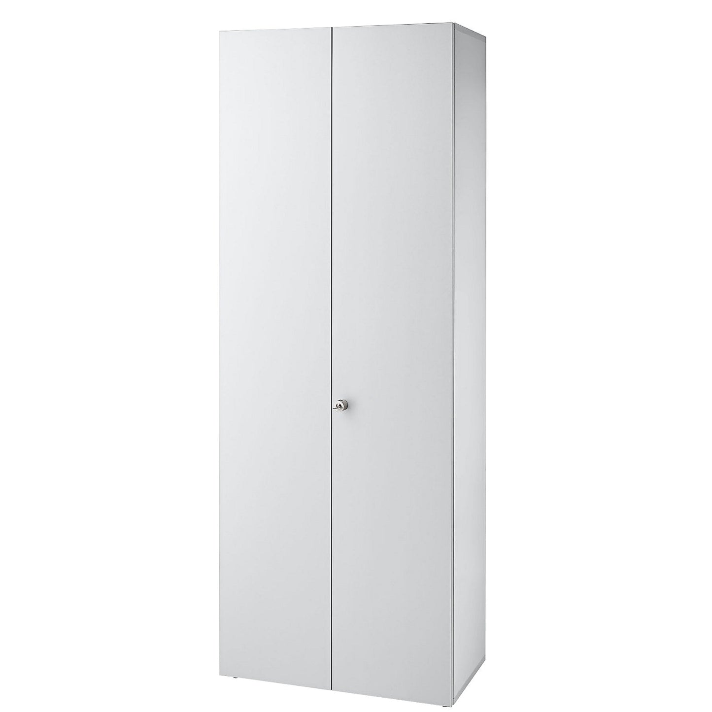 Filing cupboard, hinged doors, 5 shelves, light grey / light grey.