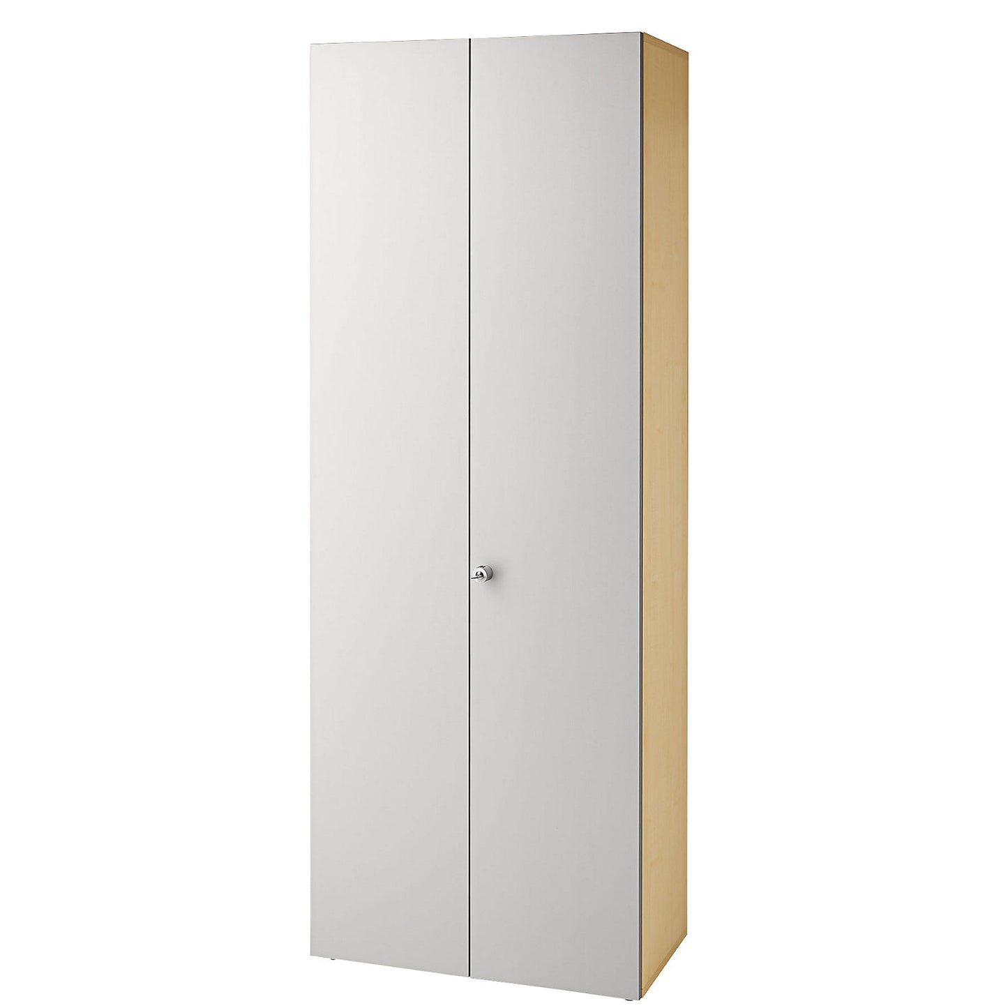 Filing cupboard, hinged doors, 5 shelves, white / white.