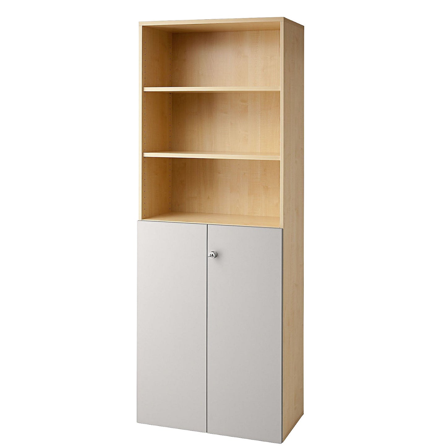 Combination cupboards, 5 shelves, 2 hinged doors, graphite / white.