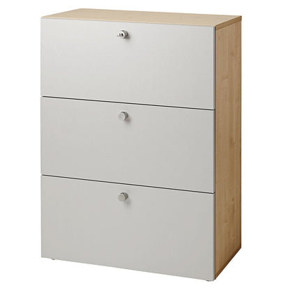 Suspension file cabinet, HxWxD 1100 x 800 x 420 mm, walnut finish / aluminium silver.