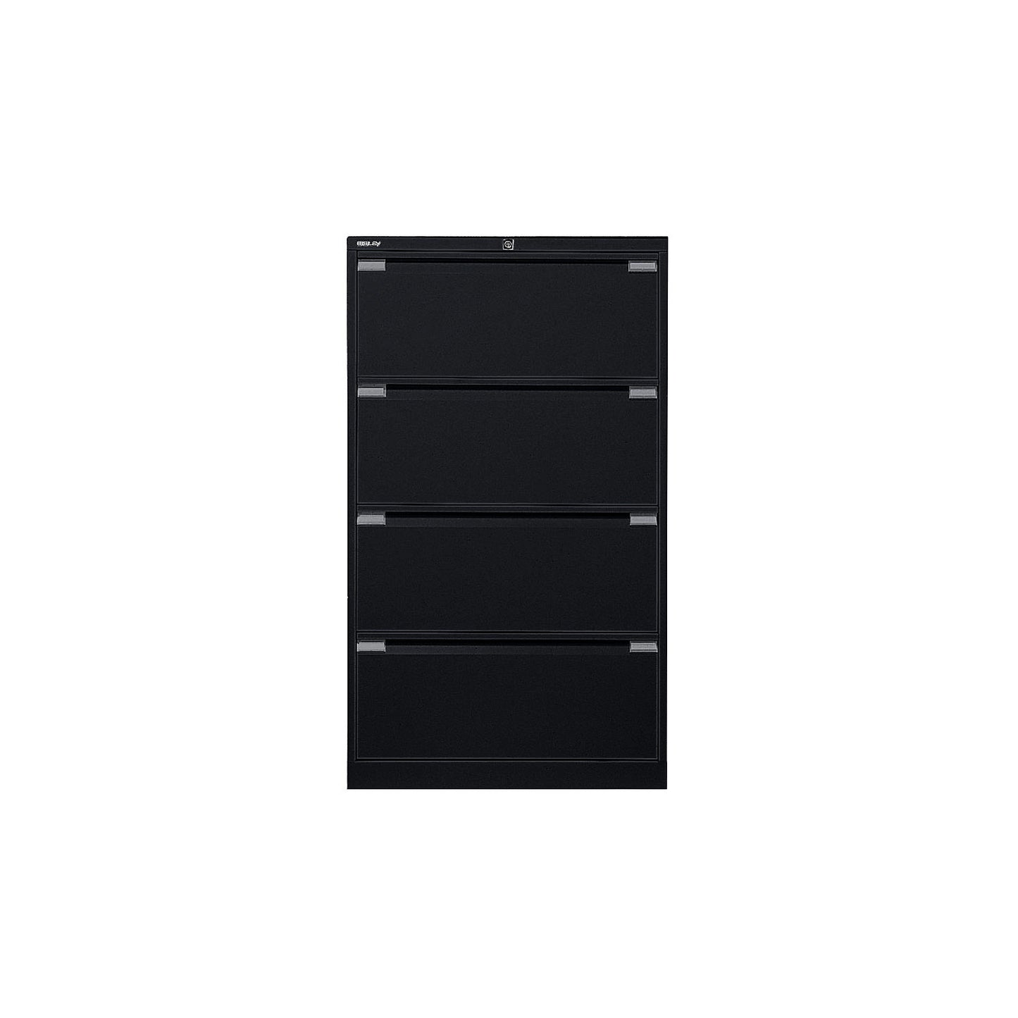Suspension file cabinet, 2-track, 4 A4 drawers, jet black.