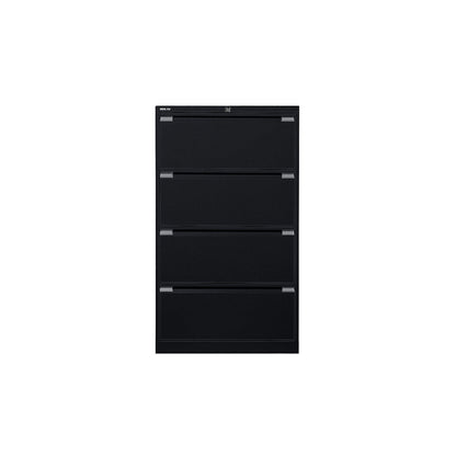 Suspension file cabinet, 2-track, 4 A4 drawers, jet black.