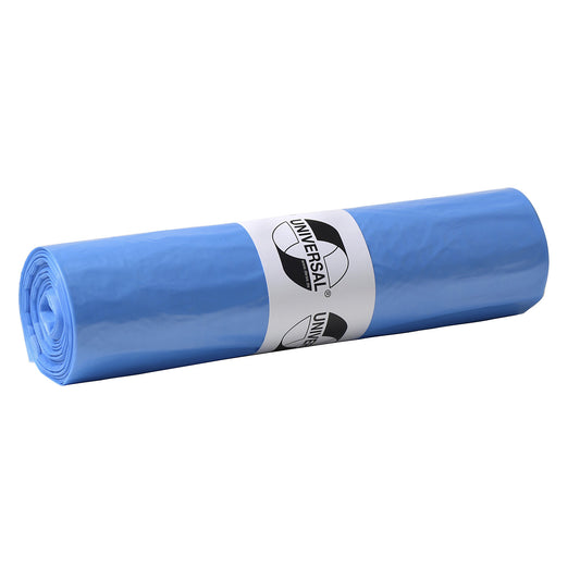 Waste sacks, HDPE, 120 L, 23 µm, WxL 700 x 1100 mm, pack of 500, blue.