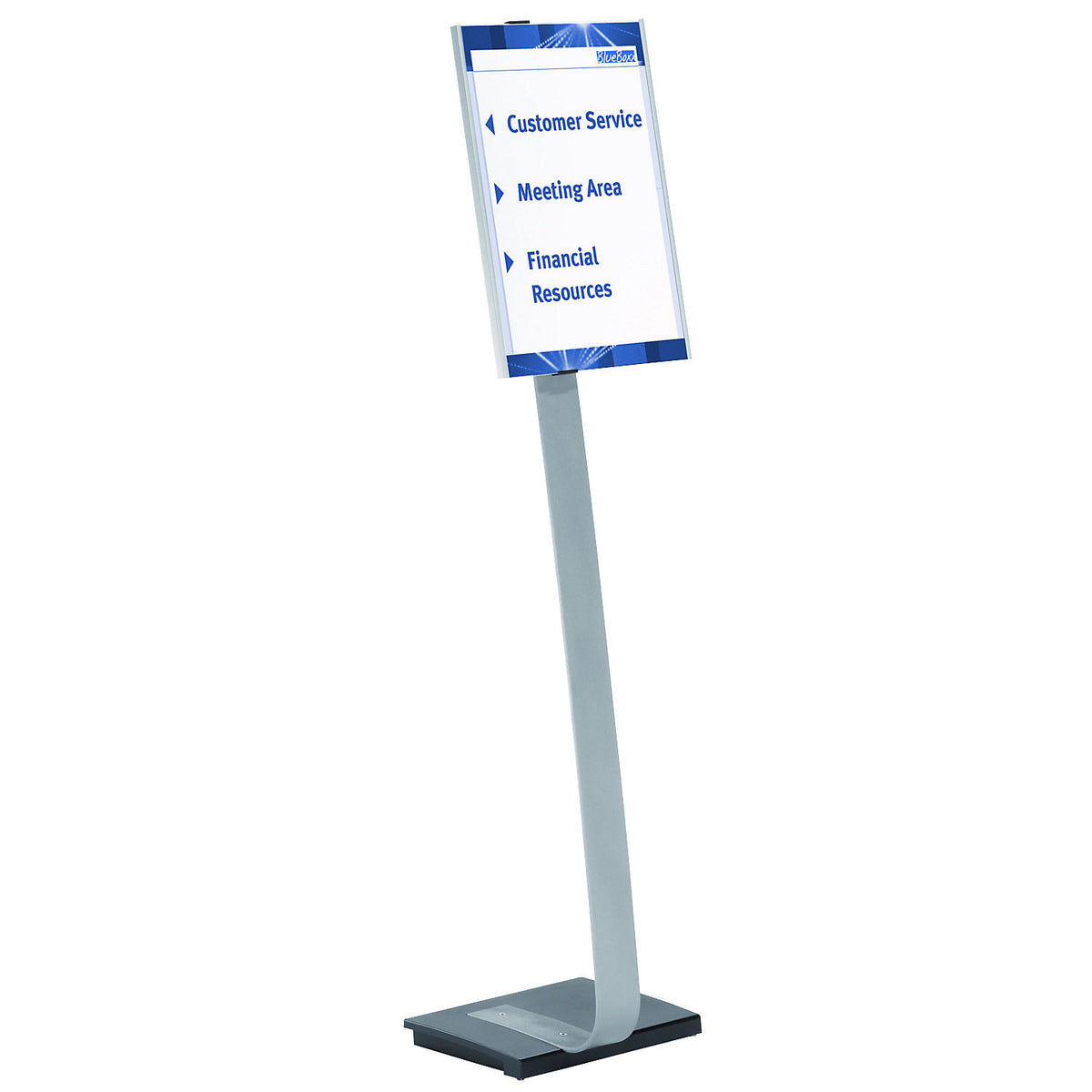 Floor stand with notice panel, made of aluminium, A3, WxH 297 x 420 mm.