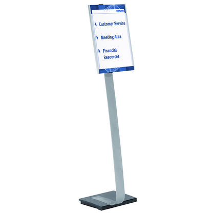 Floor stand with notice panel, made of aluminium, A3, WxH 297 x 420 mm.
