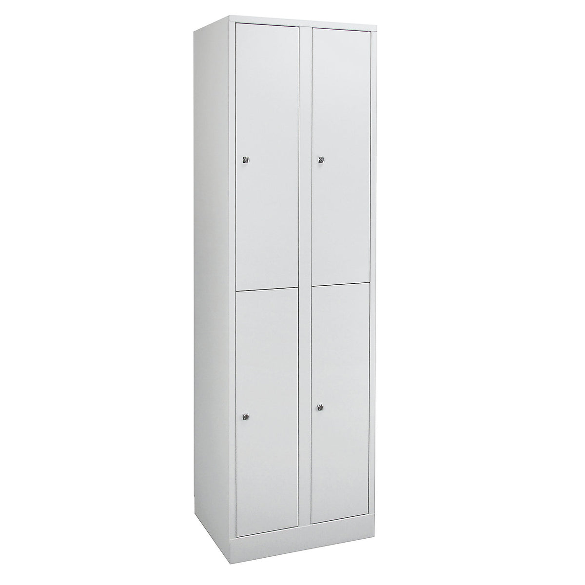Komfort double deck locker, 2 compartments, light grey, width 800 mm.