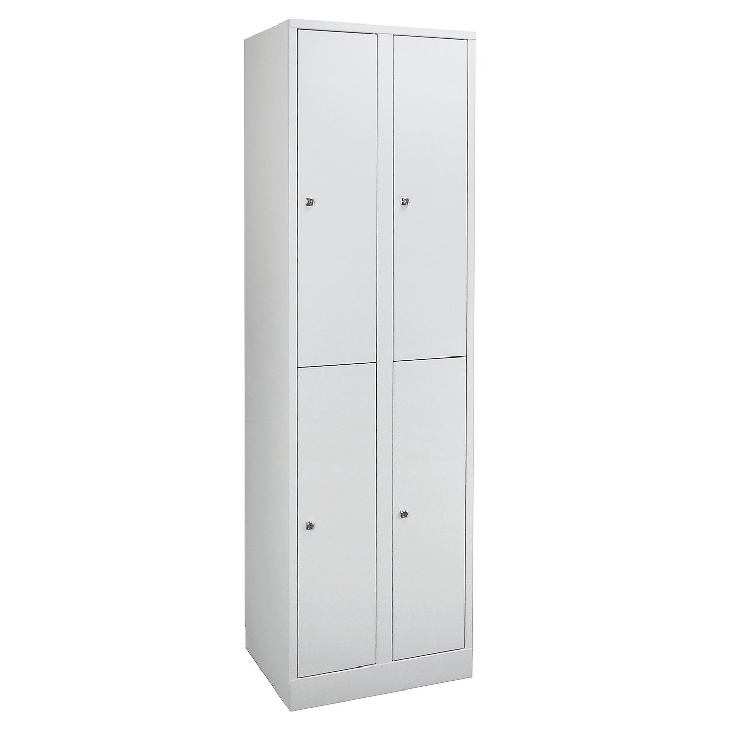 Komfort double deck locker, 2 compartments, light grey, width 800 mm.