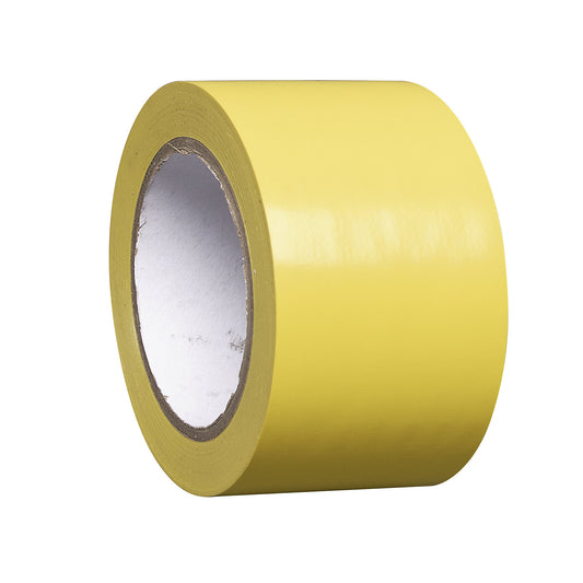 Floor marking tape made of vinyl, single colour, width 75 mm, yellow, pack of 8 rolls.