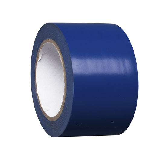 Floor marking tape made of vinyl, single colour, width 75 mm, blue, pack of 8 rolls.