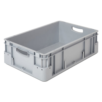 Industrial container, capacity 30 l, LxWxH 600 x 400 x 180 mm, pack of 5, grey.