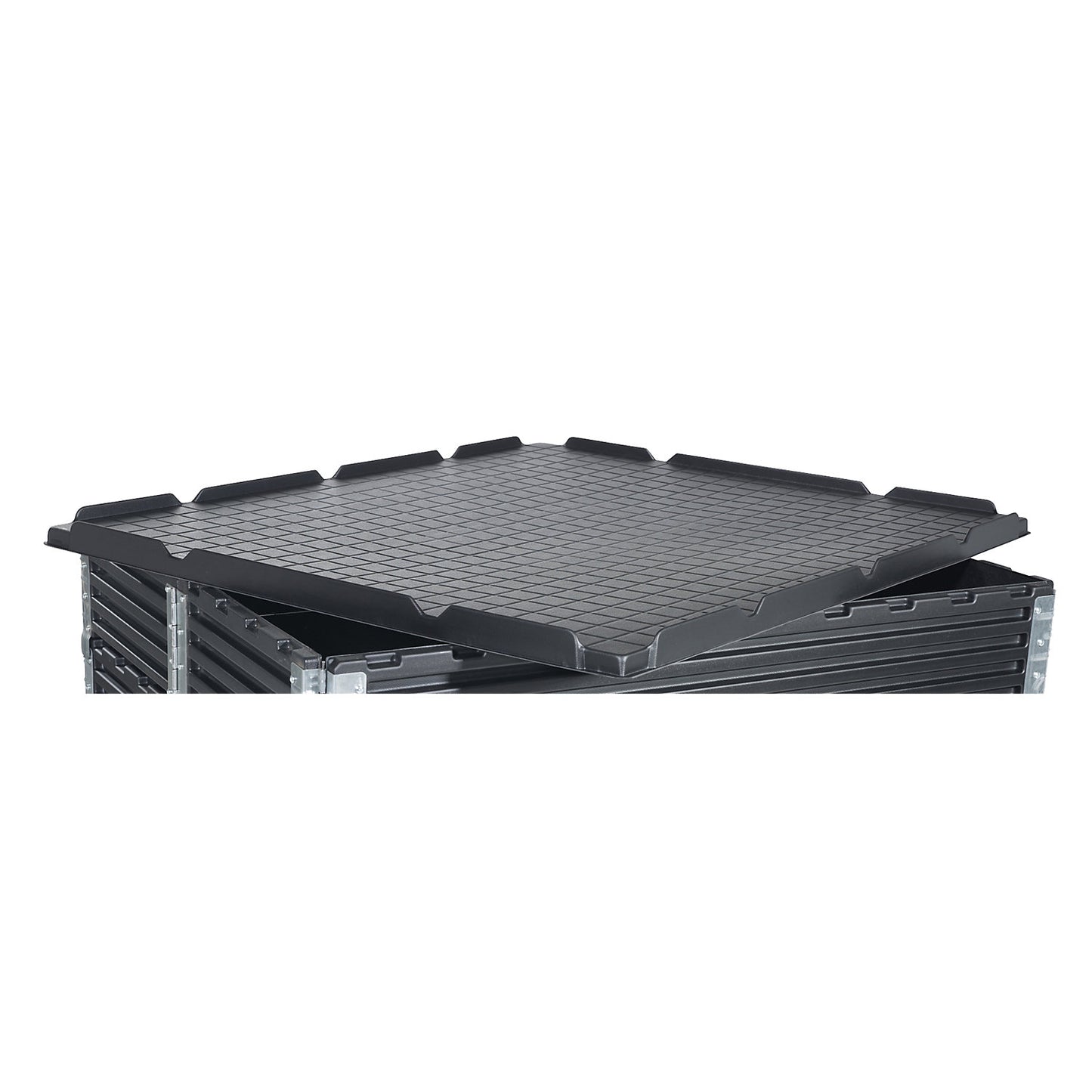 Lid made of recycled ABS, for LxW 1200 x 1000 mm, black.