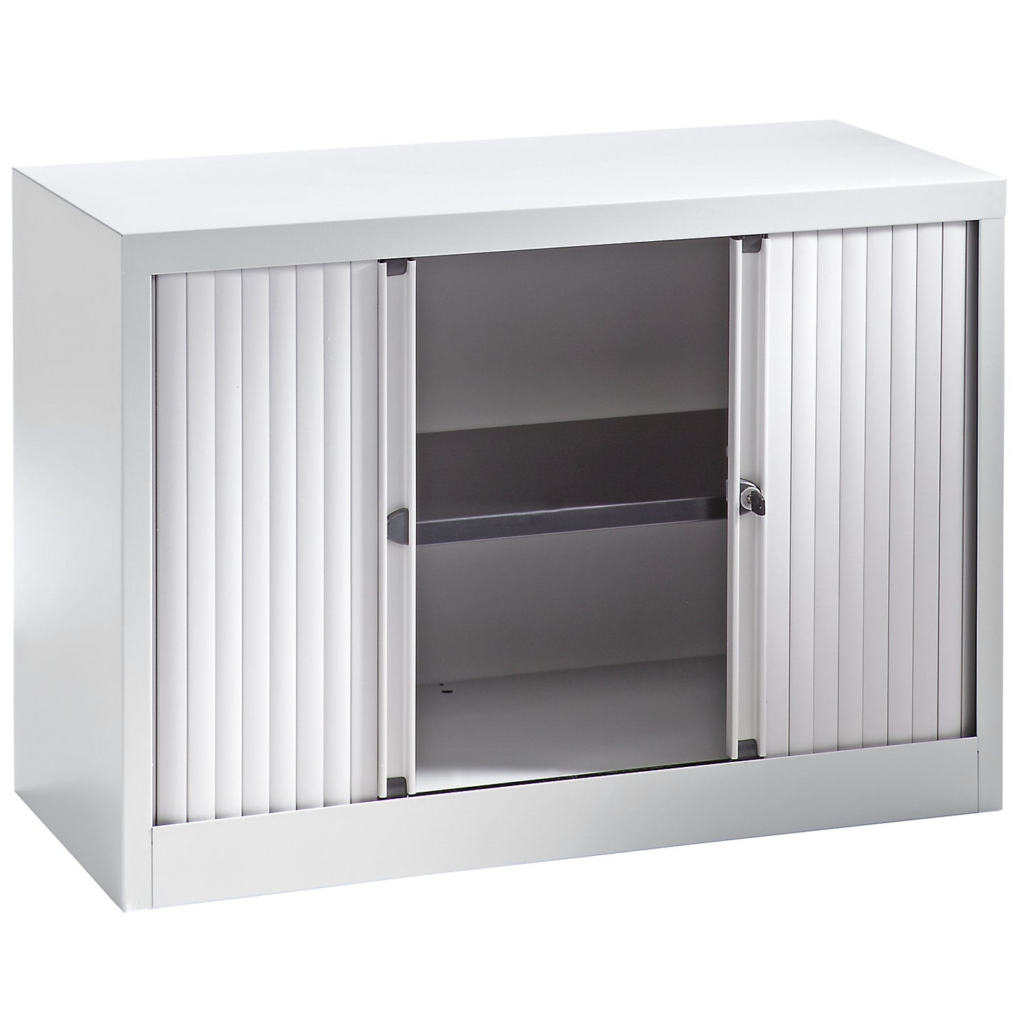 EURO roller shutter cupboard, width 1000 mm, 1 shelf, light grey.