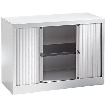 EURO roller shutter cupboard, width 1000 mm, 1 shelf, light grey.