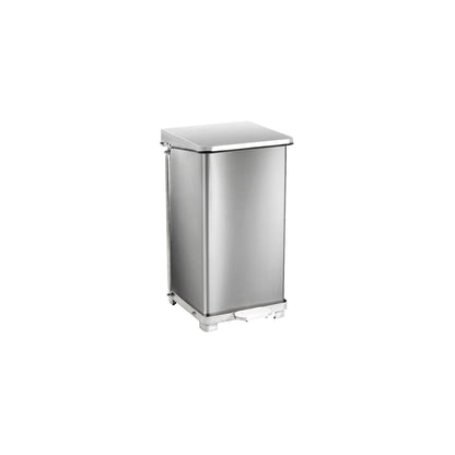 Industrial pedal bin, stainless steel, capacity 45 l, HxWxD 590 x 370 x 370 mm.