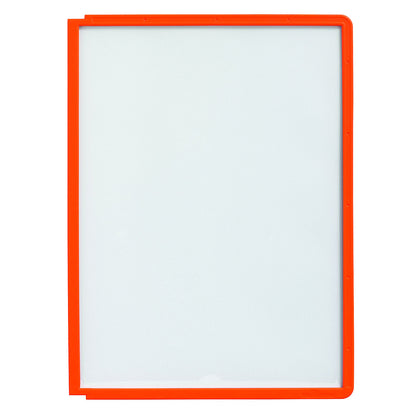 Clear view panel with profiled frame, for A4, pack of 10, orange.
