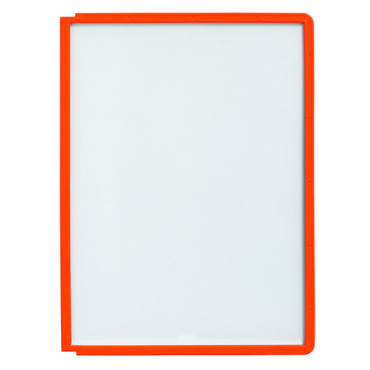 Clear view panel with profiled frame, for A4, pack of 10, orange.