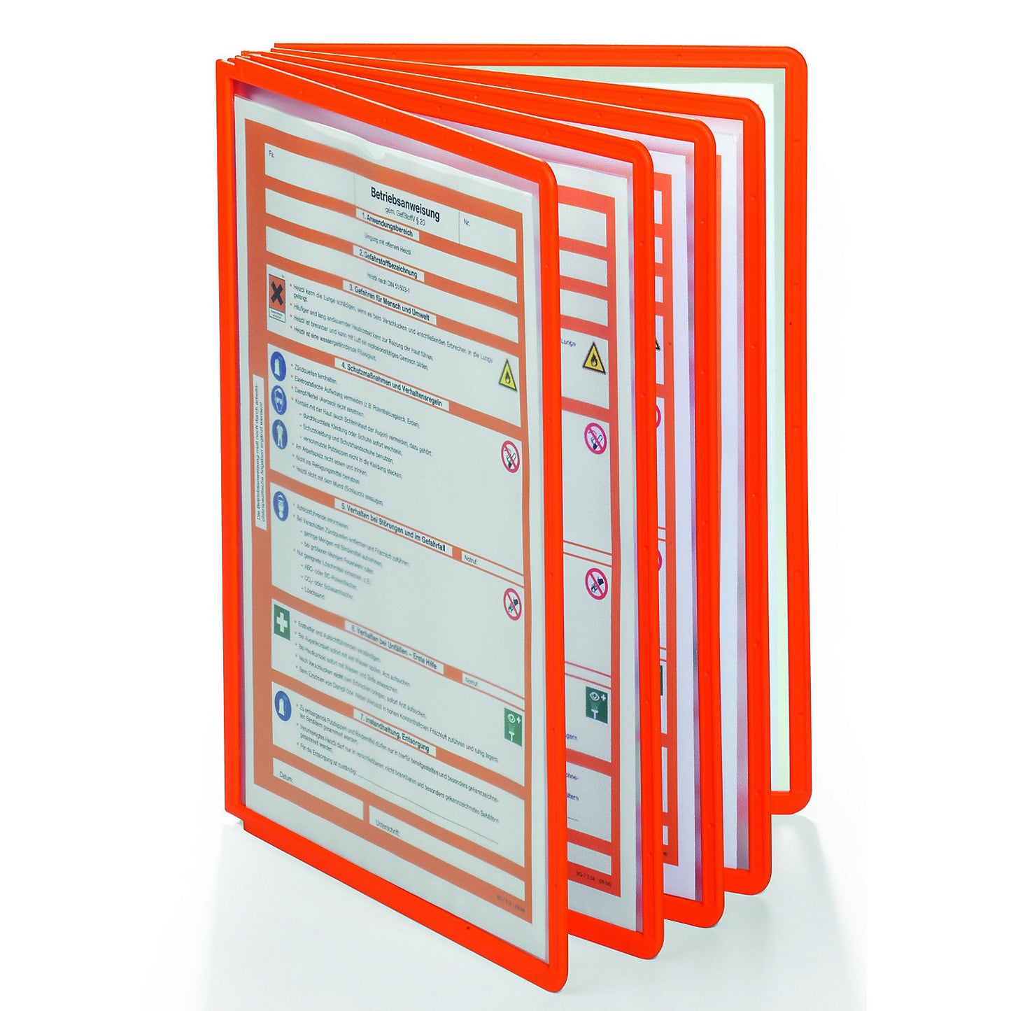 Clear view panel with profiled frame, for A4, pack of 10, orange.