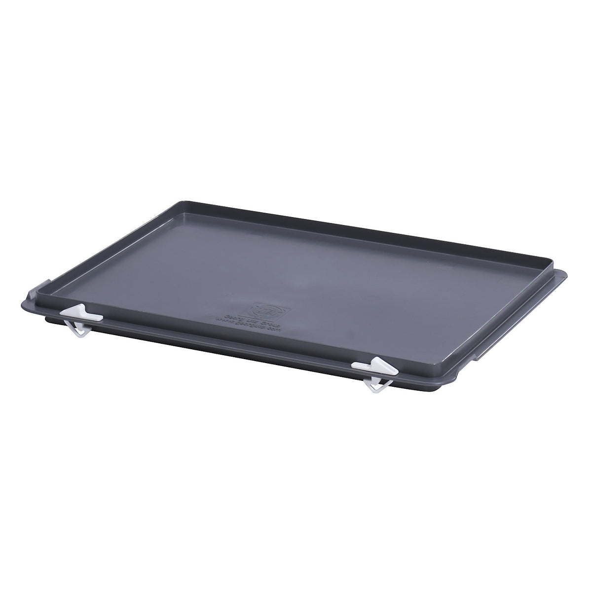 Hinged lid for Euro stacking containers, dark grey, pack of 2, LxW 400 x 300 mm.