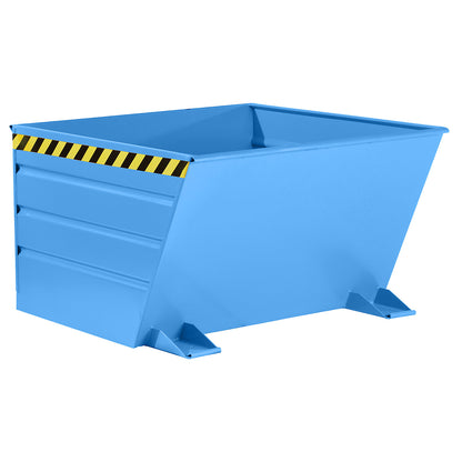 Tilting skip, compact design, capacity 0.9 m³, light blue.